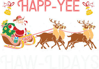 Western Christmas Sublimation Illustration