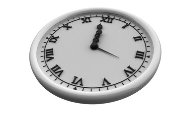Digital png illustration of clock with roman numerals on transparent background