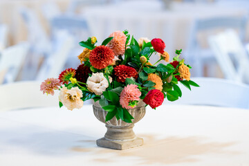 Table Setting Flowers at Wedding Reception