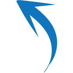 Digital png illustration of blue arrow on transparent background