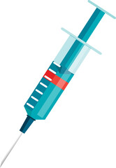 Digital png illustration of syringe with needle on transparent background
