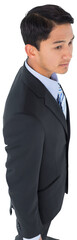 Obraz premium Digital png photo of biracial businessman standing on transparent background