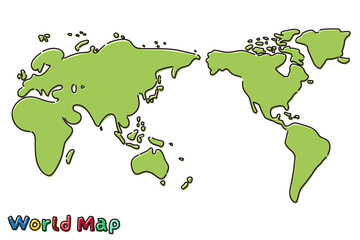ラフな手書きの世界地図