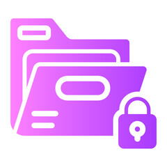 Fototapeta premium locked folder Line Gradient Icon
