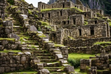 Ancient Incan ruins in Peru. Generative AI - obrazy, fototapety, plakaty