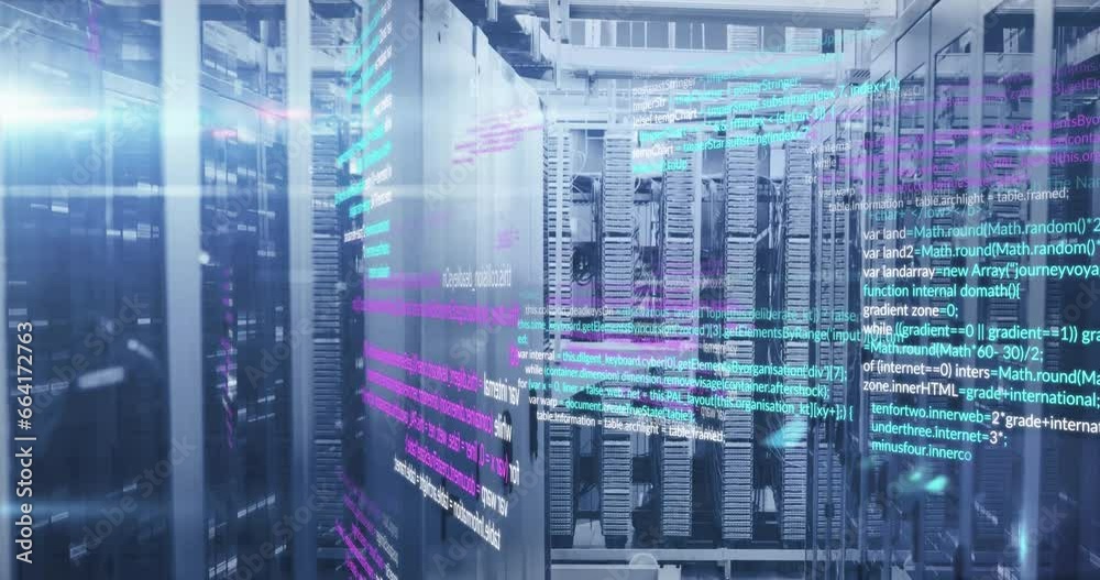 Poster animation of data processing over computer servers