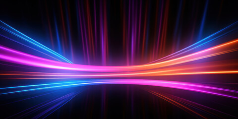 Mesmerizing glow from crisscrossing neon lights.