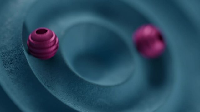 Purple 3d Balls going in circles