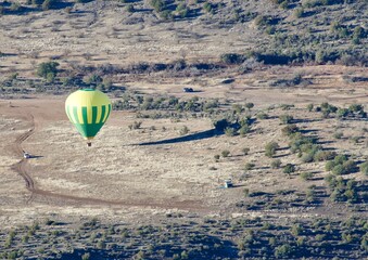 sedona Arizona with a hot air balloon in the sky