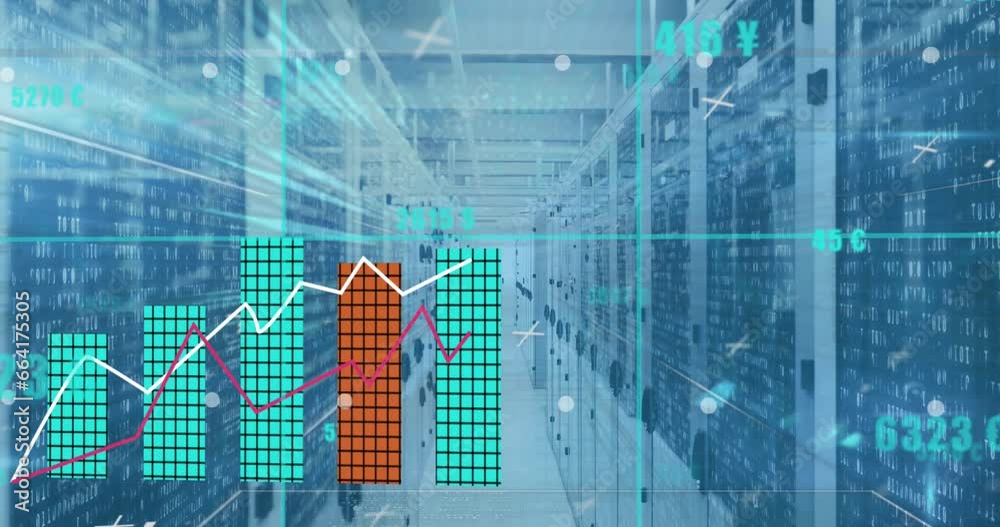 Poster animation of data processing over computer servers