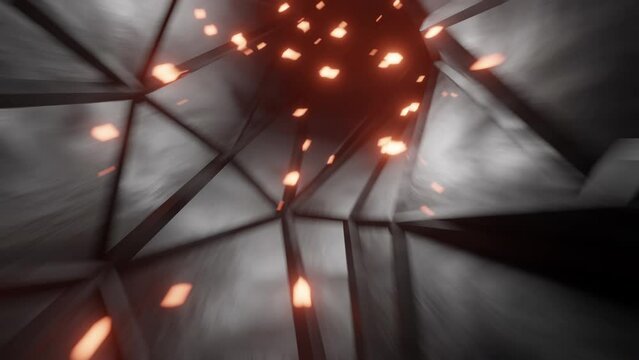 Riding through a VJ sci fi tunnel in orange