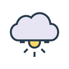 Cloud storage icon symbol vector image. Illustration of the database server hosting cloud system digital design image