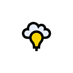 Cloud storage icon symbol vector image. Illustration of the database server hosting cloud system digital design image