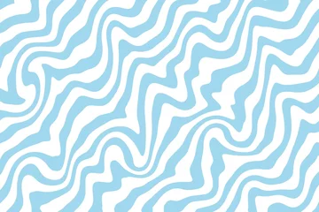 Schilderijen op glas Abstract water wave pattern moving blue lines background © patompong