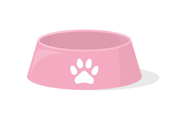 Cat food bowl flat vector illustration on white background