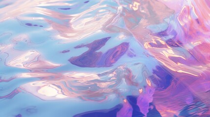 Fototapeta na wymiar Nostalgic holographic water background, pastel aesthetic, dreamcore
