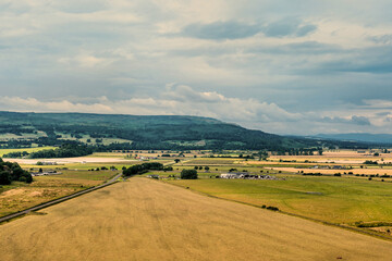Scottish landscape taken from ramparts of Stirling Castle.