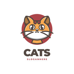 cute modern cat mascot logo vector