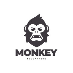 Monkey fun modern logo vector