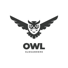 owl modern negative space logo vector