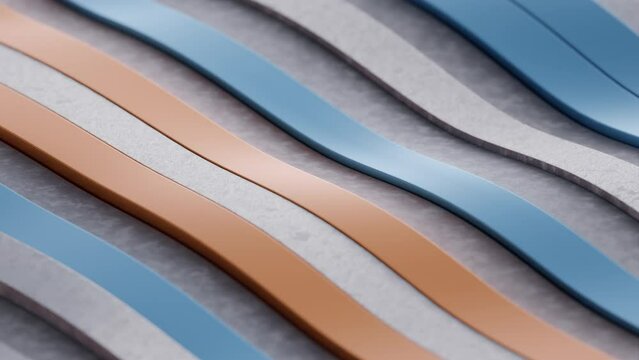 Diagonal 3D stripes in orange and blue