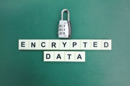 letters of the alphabet with encrypted data words. the concept of encrypted data or protected data