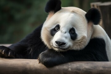 A close-up of a cute panda. Generative AI