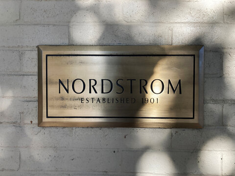 Nordstrom Established 1901 bronze name plate - Walnut Creek, California, USA - October 15, 2023