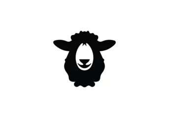 Deurstickers minimal style Angora Goat icon illustration design © samia