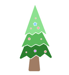 Cartoon christmas tree elements for festivals