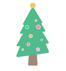 Cartoon christmas tree elements for festivals