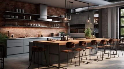 Fototapeta na wymiar modern kitchen interior (CG concept)