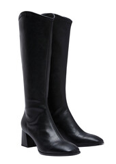 Long black boots is fashion winter on isolated