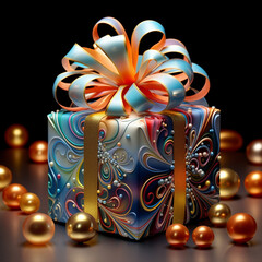 Fototapeta premium Good gift for the holiday, vintage, creative, Christmas gift.