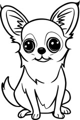 chihuahua dog in line art