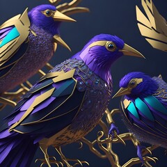 Birds on branch Generative Aİ