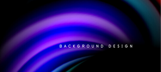 Rainbow color wave lines on black. Techno or business abstract background for posters, covers, banners, brochures, websites