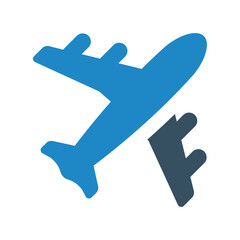 Plane, flight icon vector illustration