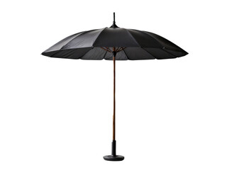Obraz premium Open black umbrella isolated on transparent background