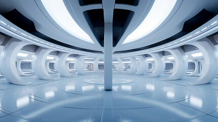 Amazing Panorama Spherical View of Futuristic Sci Fi - obrazy, fototapety, plakaty