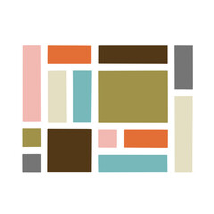 Obraz premium A Mid-Century Wall Art Design often embodies sleek, minimalistic elegance with a touch of retro flair. The composition typically features geometric shapes like circles, rectangles, and abstract forms 