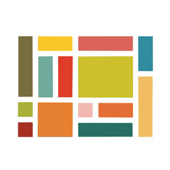 Naklejka premium A Mid-Century Wall Art Design often embodies sleek, minimalistic elegance with a touch of retro flair. The composition typically features geometric shapes like circles, rectangles, and abstract forms 