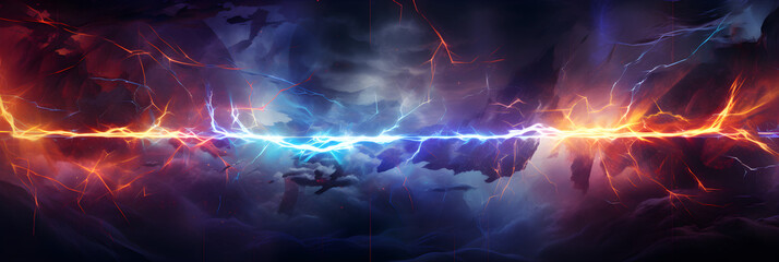 abstract bolt of electricity background art banner