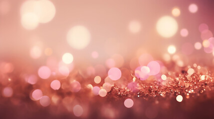 Fantastic Rose Gold and Pink Glitter Defocused Abstract Holiday