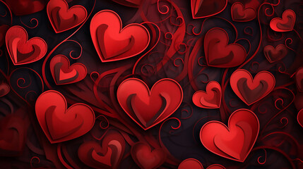 beautiful Red Hearts Background