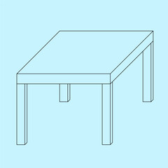 simple table sketch design with 3D model