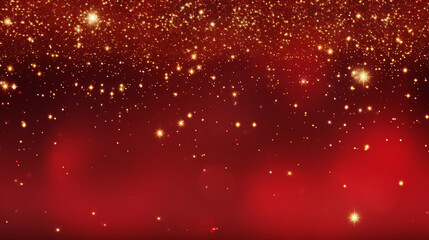 Fantastic Elegant Red Festive Background with Golden Glitter - obrazy, fototapety, plakaty