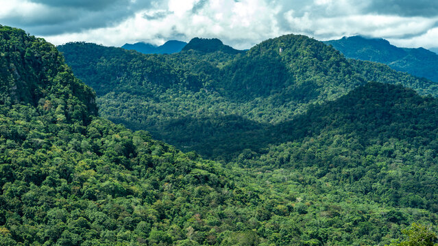 Cloudy skies above mountains in the highlands of Chimbu.