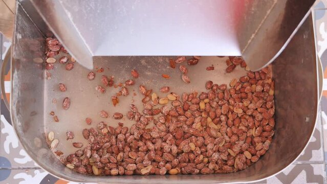 precessing peanuts in a machine
