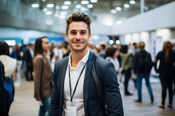 portrait of a male recruiter at a career fair